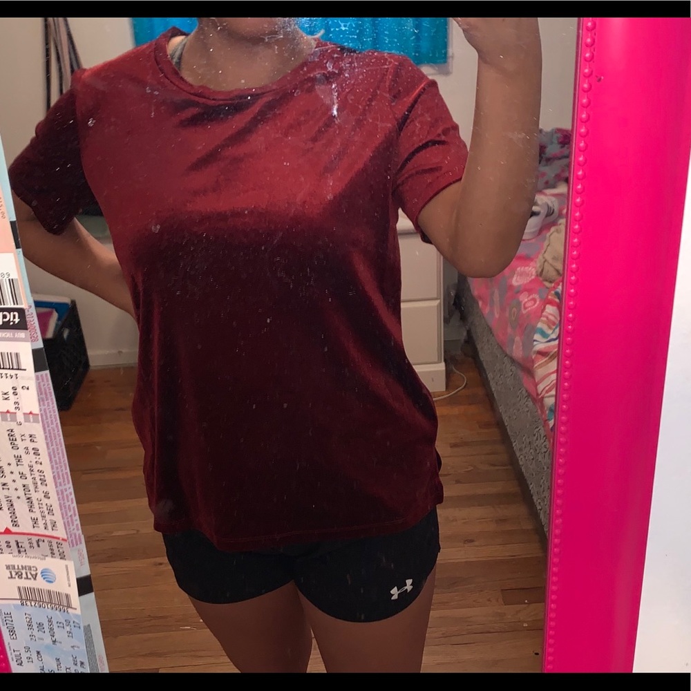 Dark Red Velvet Top